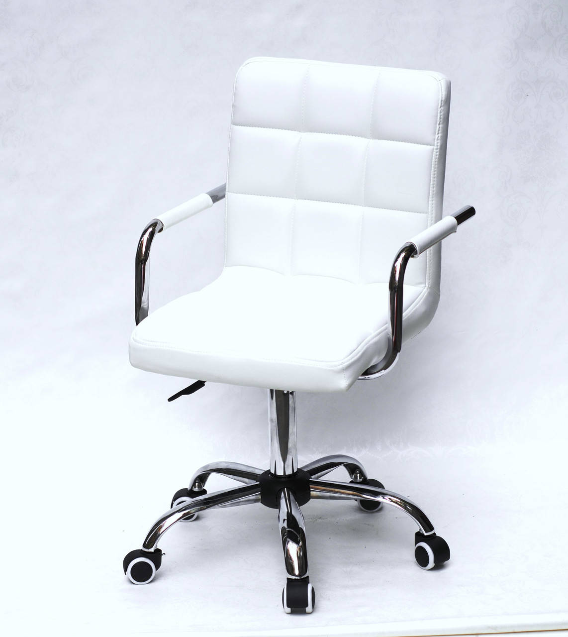 

Офисное кресло эко-кожа AUGUSTO - ARM CH-OFFICE с хромированным основанием белое