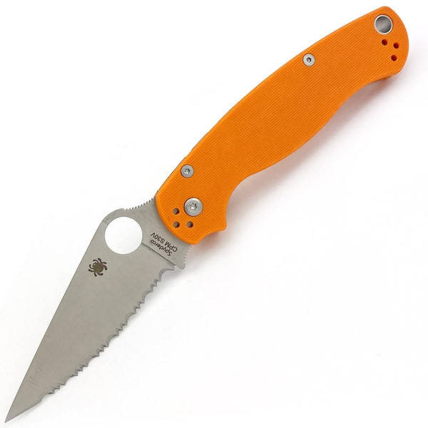 

Нож Spyderco Paramilitary 2 C81GS2 Full Serrated Оранжевий з світлим клинком
