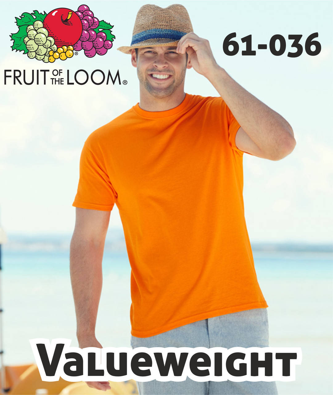 

Мужские футболки Fruit of the Loom Valueweight 61-036