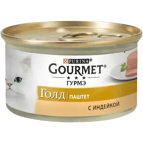 

Purina Gourmet Gold Пурина Гурмет Голд консервированный корм паштет с индейкой для кошек,, 85 гр.