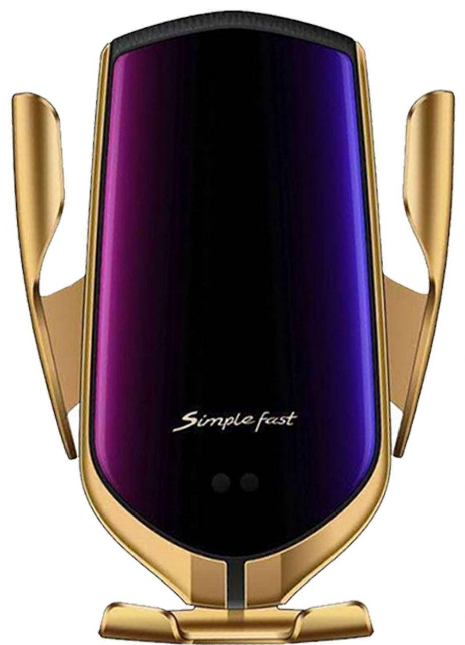 

Автодержатель с беспроводной зарядкой R1 Wireless Charger Gold