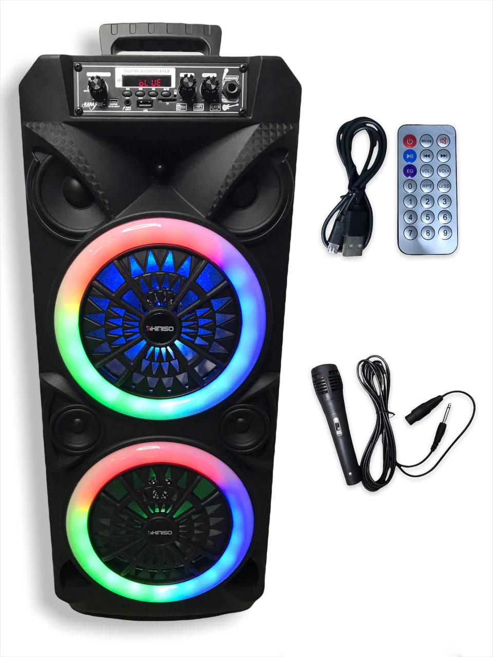 

Портативная Bluetooth колонка KIMISO QS 224 мощная 1200Вт с микрофоном и подсветкой