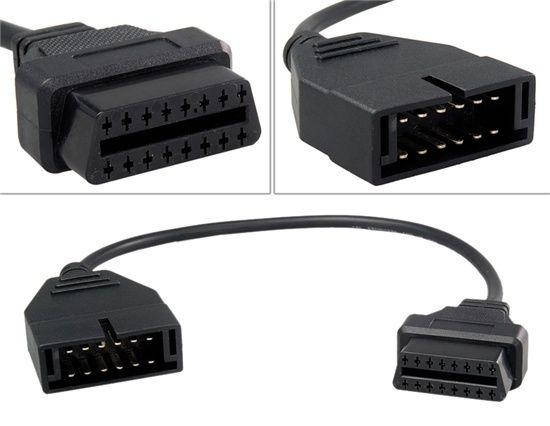 

Переходник GM12 16pin на 12pin OBD2 / OBD1 Ваз Lanos Sens ELM327 KLine GM-12 gm 12, Черный