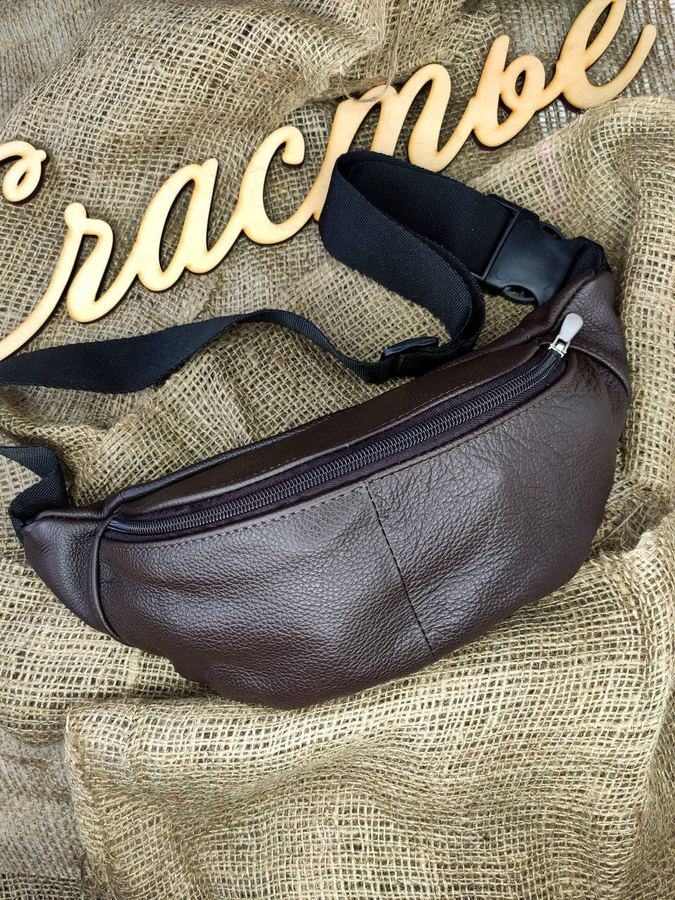 

Кожаная бананка - поясная сумка "Iintrepid" темно-коричневая, Коричневый