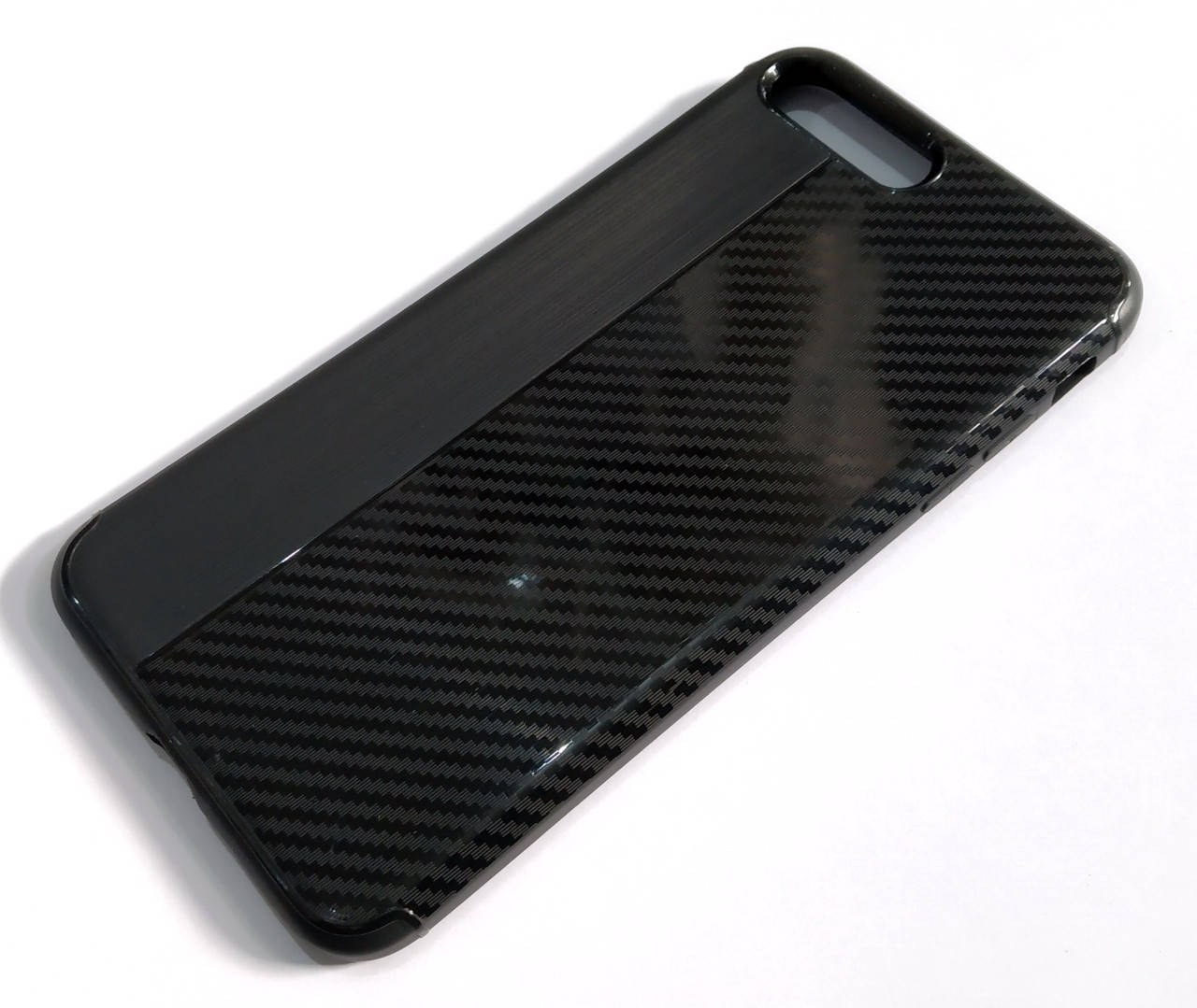 

Чехол для Apple iPhone 7 Plus / 8 Plus силиконовый карбон полоска, Черный