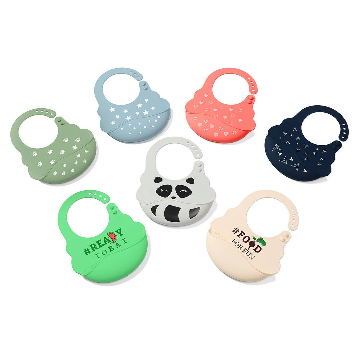 

Силиконовый нагрудник BabyOno с регулируемой застёжкой и карманом