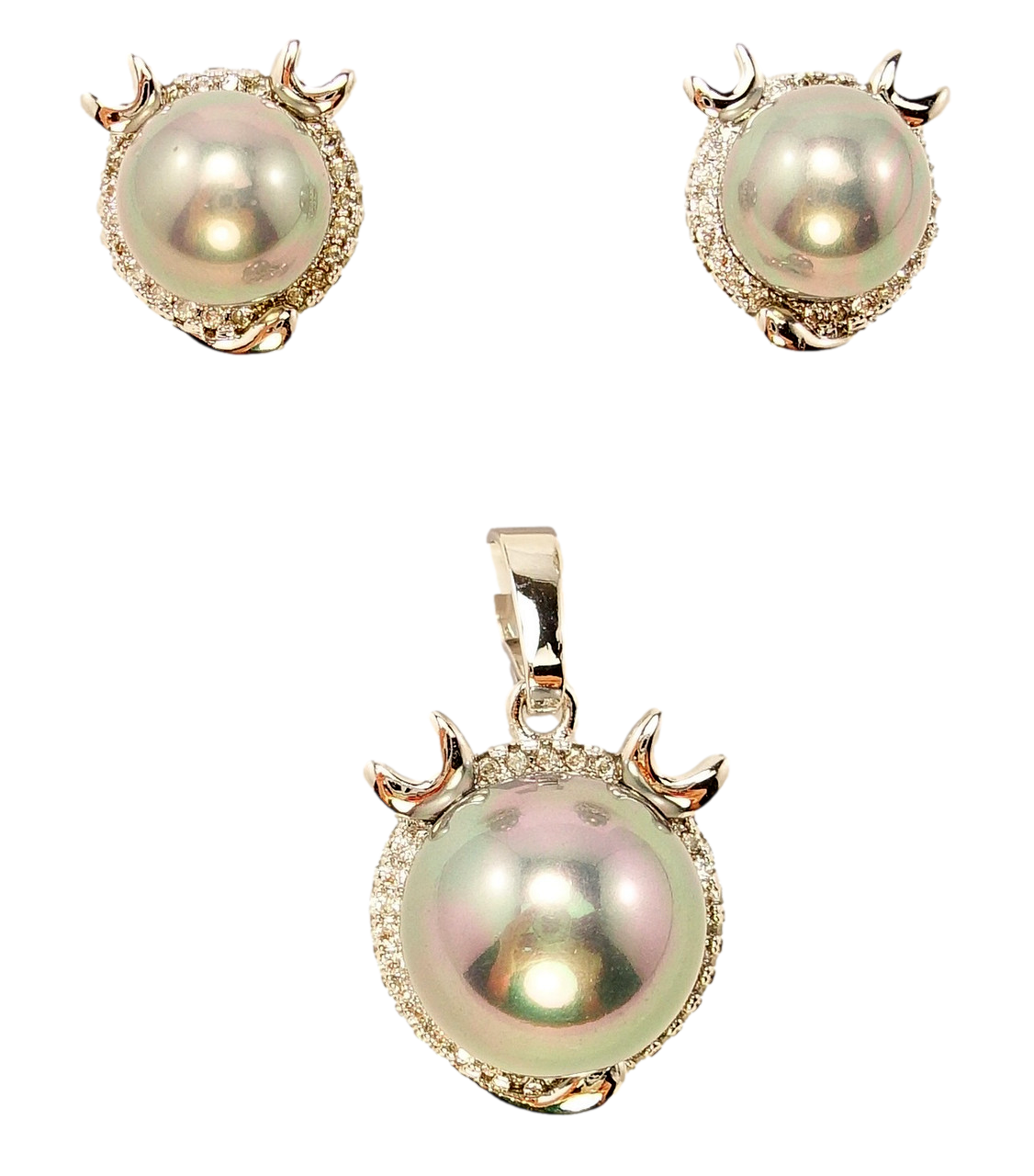 

Набор Xuping Родий Серьги Кулон "Серая Жемчужина в Декоративной Оправе с Инкрустацией Мелкий Цирконий"