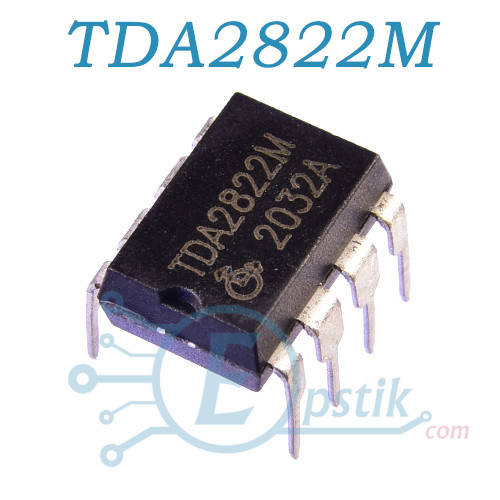 

TDA2822M, низковольтный, 2-х канальный усилитель НЧ, DIP8