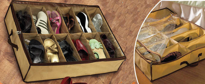 

Органайзер для обуви Shoes Under на 12 пар, поспеши, Бежевый