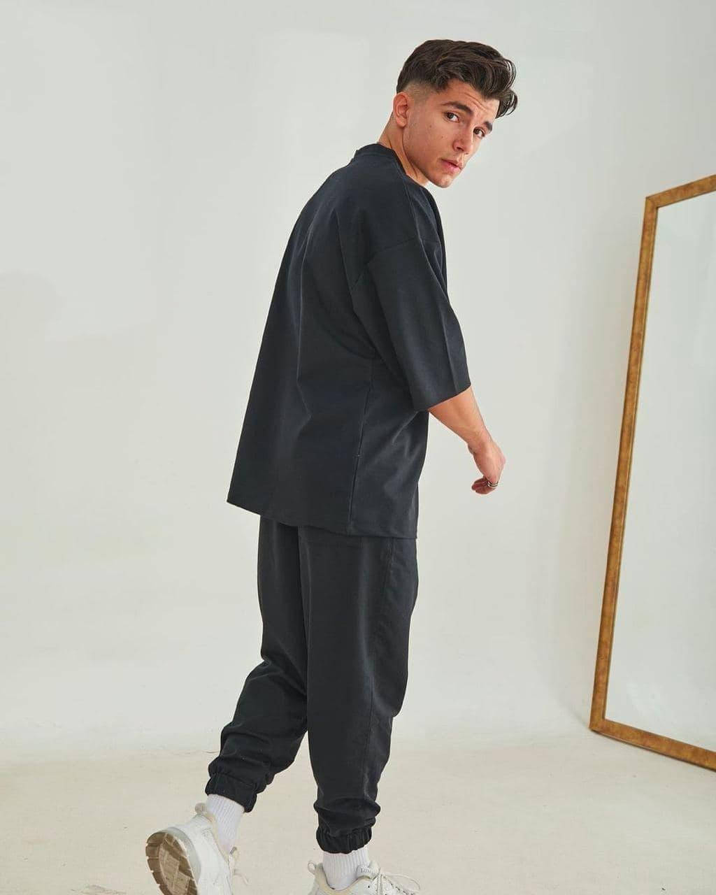 

Футболка + Штаны ОВЕРСАЙЗ мужские | Комплект мужской Boss | Спортивный костюм мужской летний ТОП качества, Черный