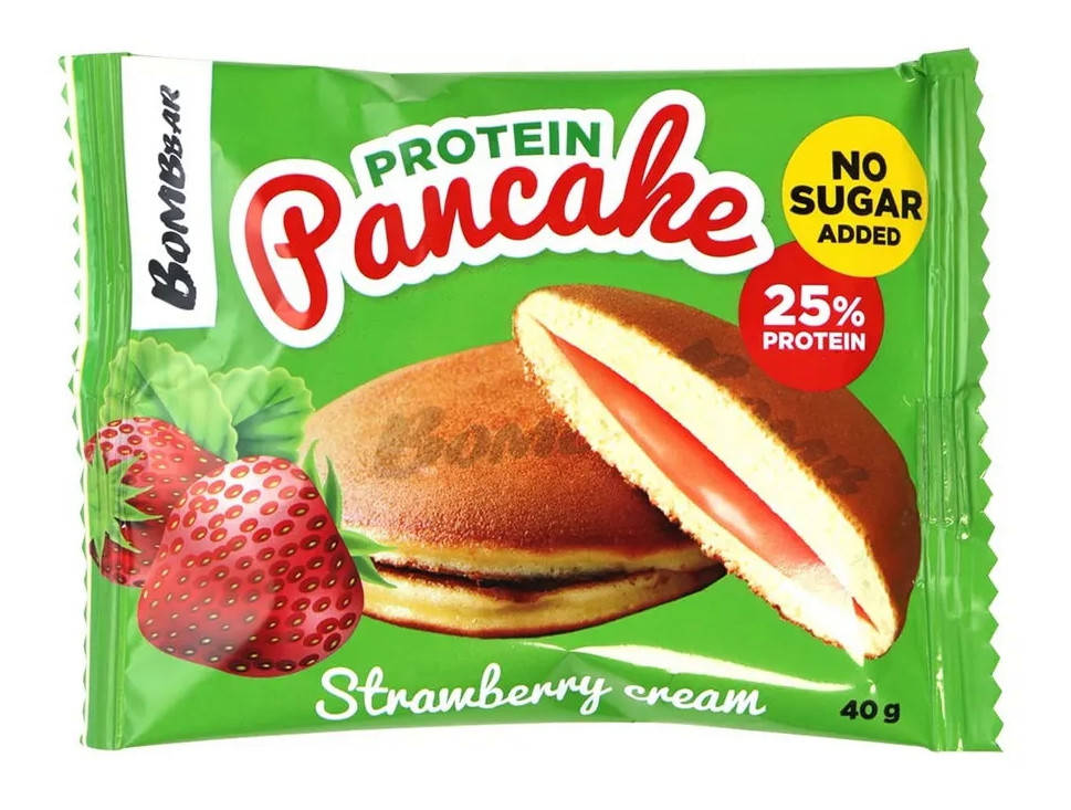 

Протеиновые панкейки с начинкой Bombbar Клубничный Крем (40 грамм)