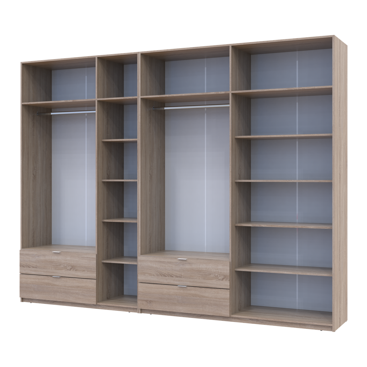 Розпашна Шафа для одягу Doros Лукас Дуб сонома 3+4 ДСП 315х50х240 (42005135) 3