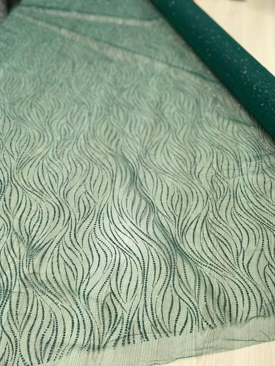 

Глиттер с цветным узором "Волна". Цвет: бутылочный, Разные цвета