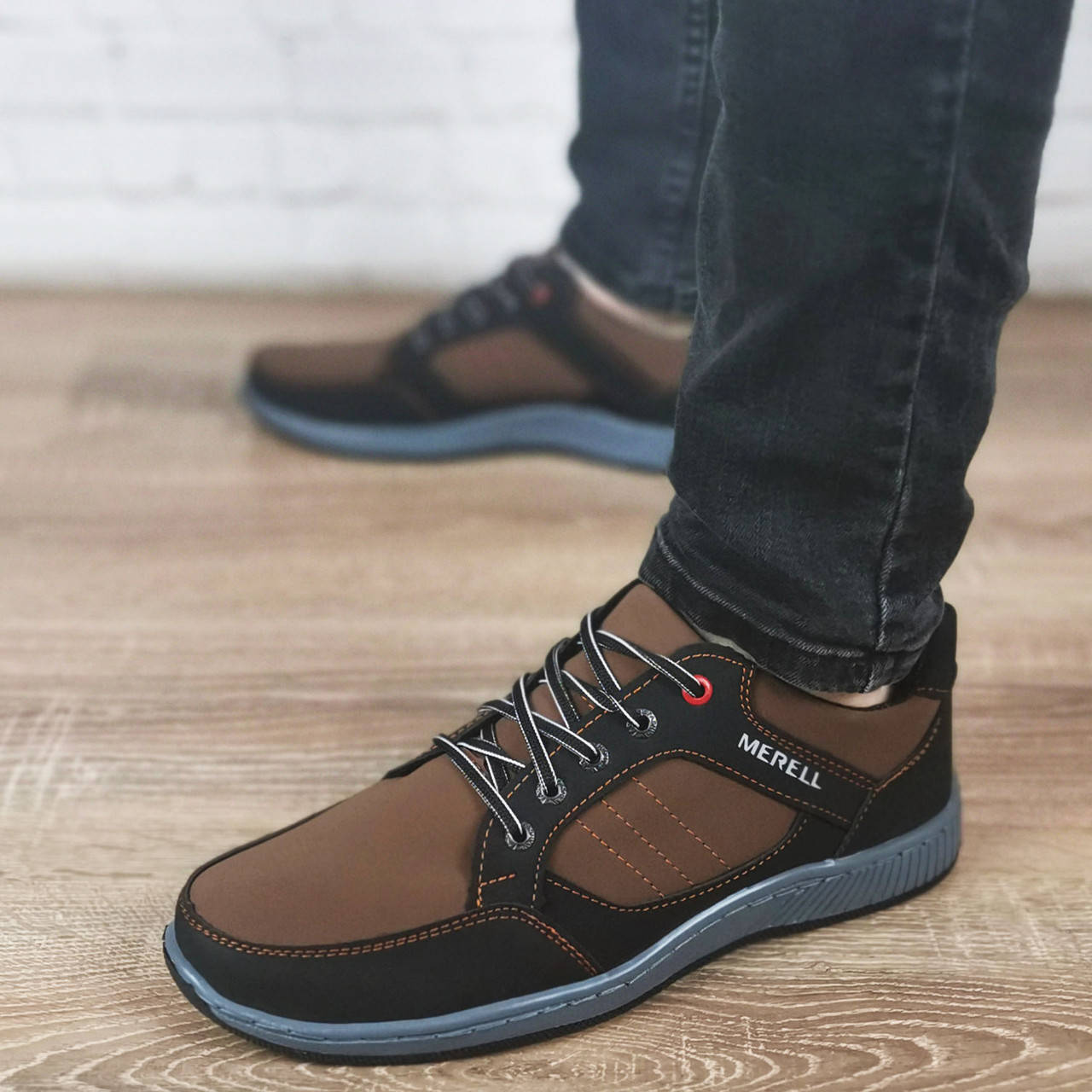 

Кросівки коричневі 45 - 29.5 см, Коричневый