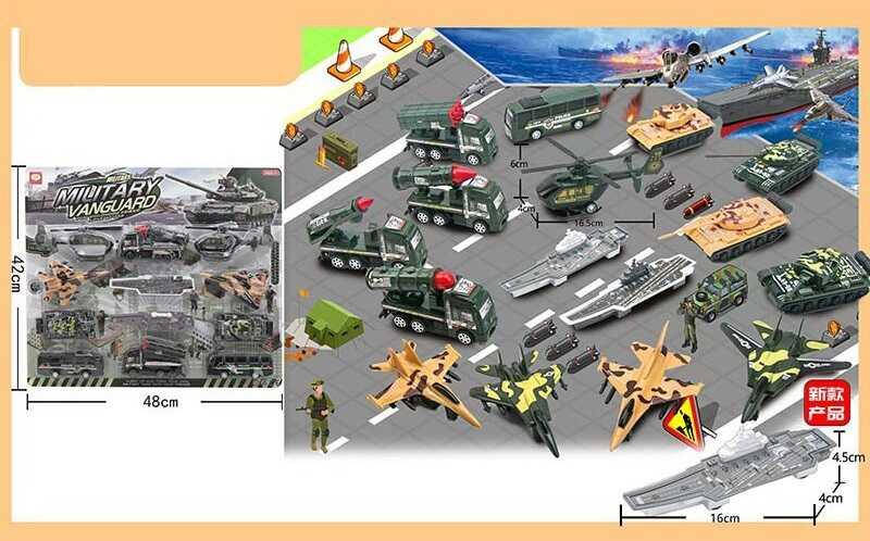

Набор машин 399-558 E (48/2) "Военная техника", инерция, 12 штук на листе