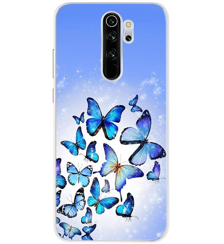 

Чехол Print для Xiaomi Redmi Note 8 Pro силиконовый бампер Butterfly Blue, С рисунком