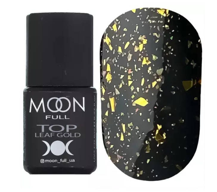 

Top Leaf Gold MOON FULL - топ без липкого слоя с золотистыми хлопьями, 8 мл