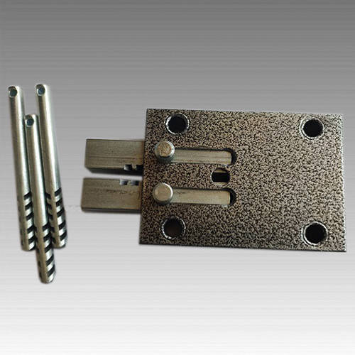 

Замок реечный прямой ход 2 ригеля серый