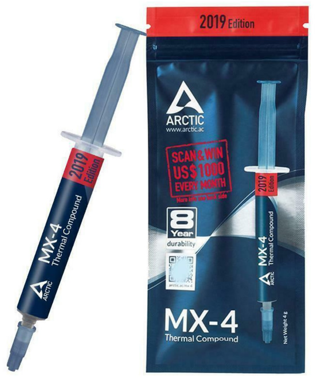 

Термопаста ARCTIC MX-4 4 г. Охлаждающая паста; 8,5W/m.k; -50...160C