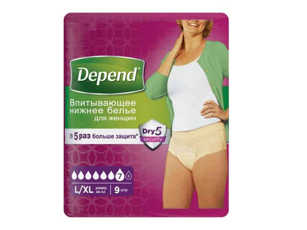 

Труси-Підгузники для дорослих(д/жінок) L/XL 9шт ТМ Depend