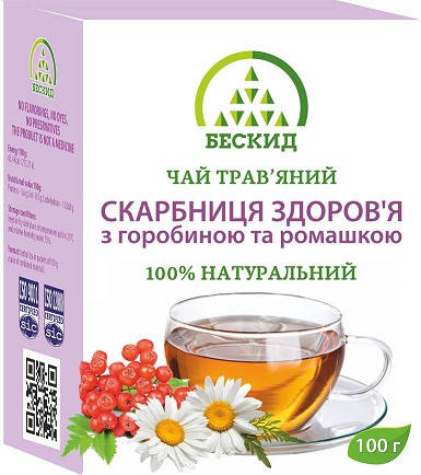 

Чай травяной «Сокровищница здоровья» с рябиной и ромашкой