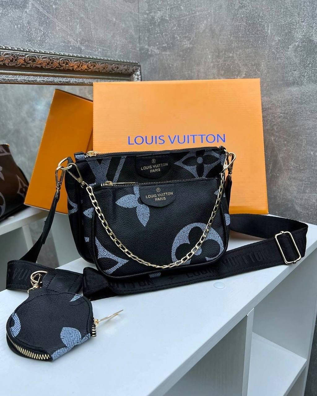 

Сумка Луи Виттон 3в1 Louis Vuitton черная, Черный