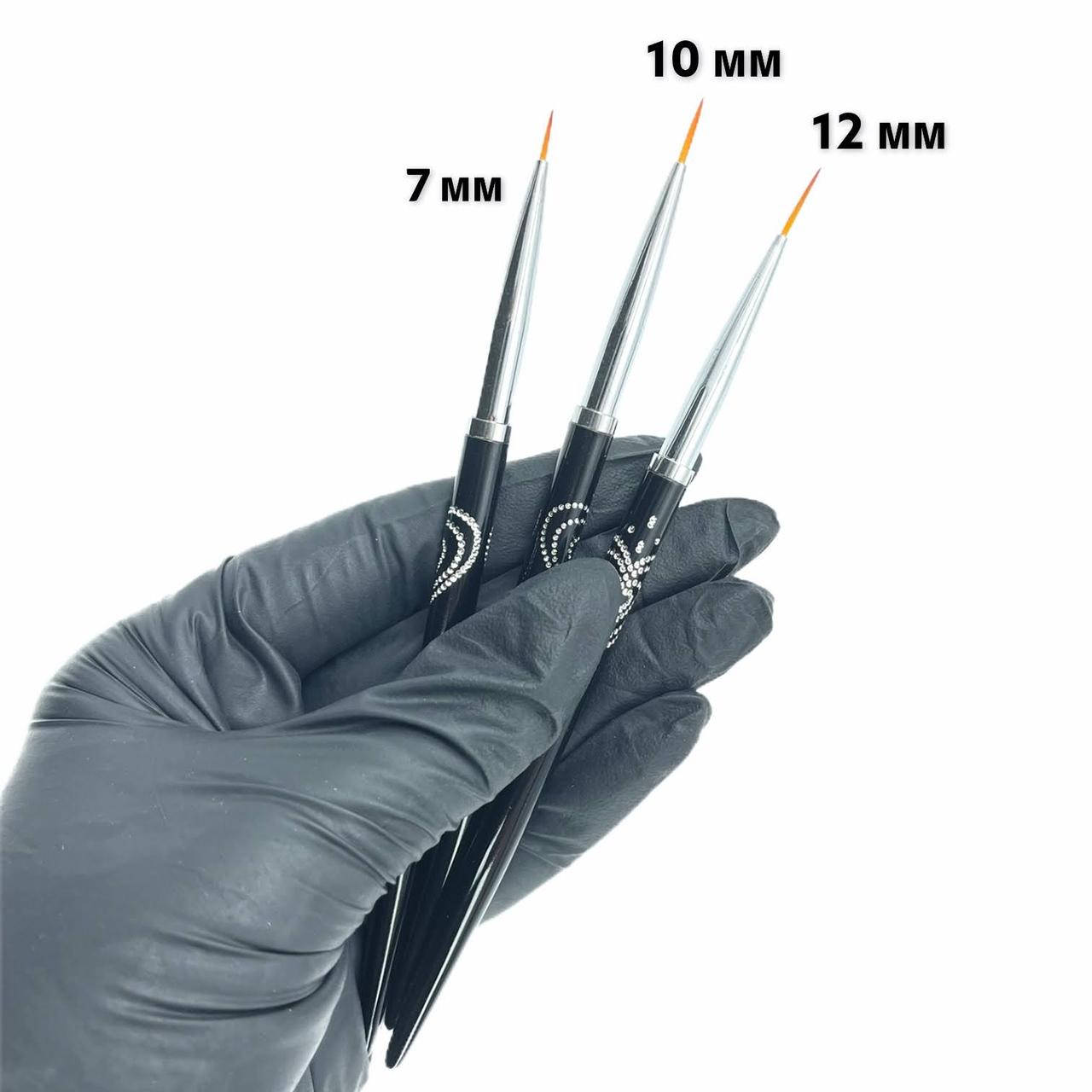 

Набор кистей для дизайна ногтей с камушками, 3 шт.