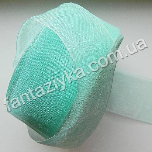 

Лента из органзы широкая 4 см, мятная