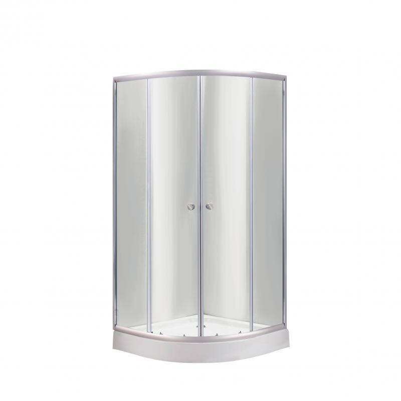 

Душевая кабина четверть круга (угловая) 80 на 80 см Lidz Latwa на низком поддоне, раздвижные прозрачные двери