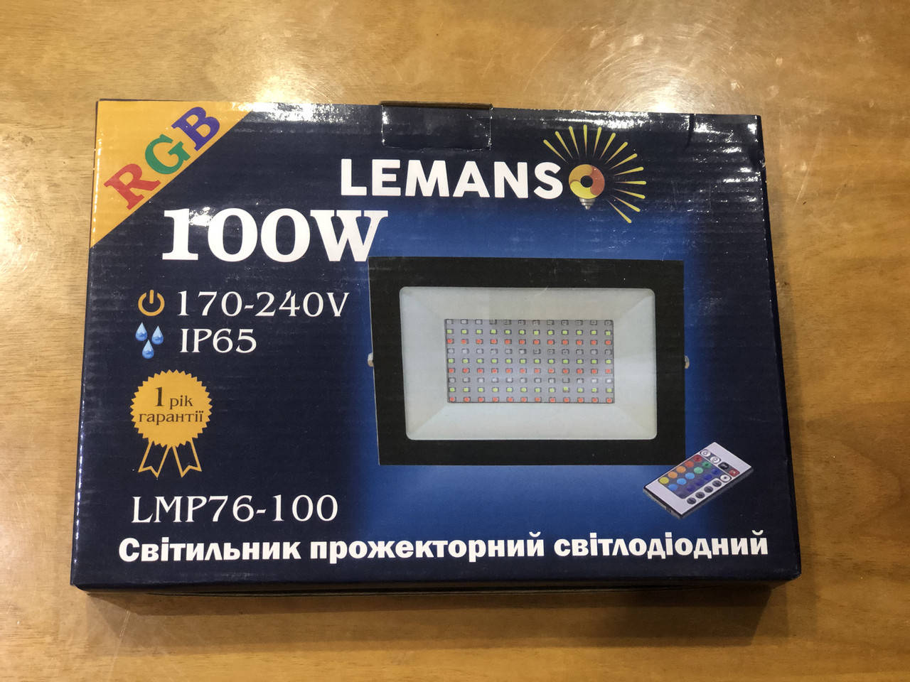 

Прожектор LED 100w RGB+пульт IP65 LEMANSO чёрный / LMP76-100 RGB