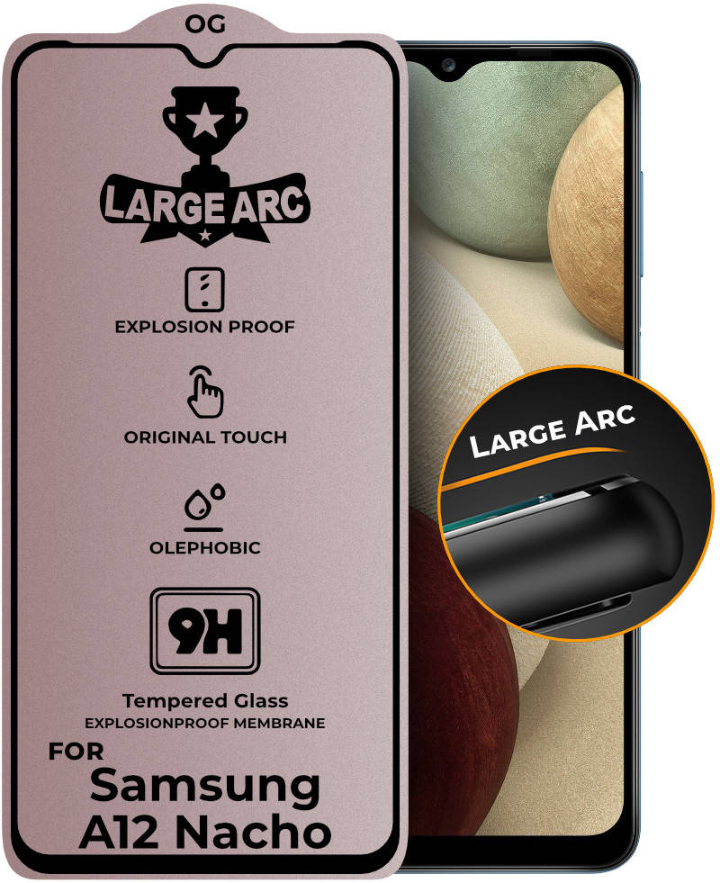 

Защитное стекло Large Arc Samsung Galaxy A12 Nacho A127 (Full Glue) (Самсунг Галакси А12 Начо)