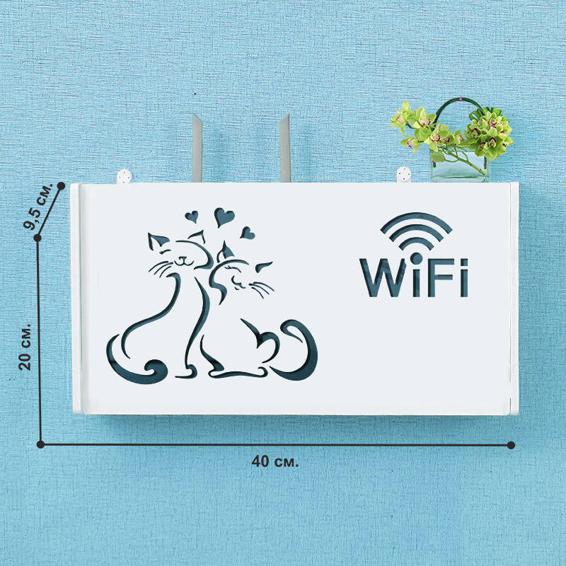 

Настенная коробка для роутера Wi-Fi Полка Котики