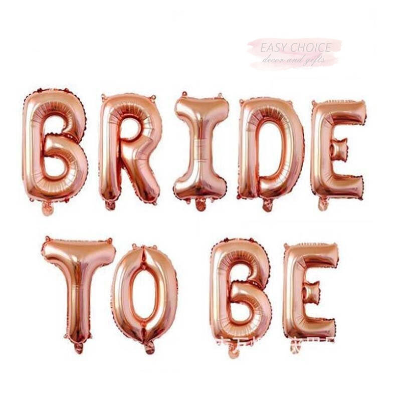 

Воздушные шары на Девичник, буквы Bride to be, розовое золото, 38 cм высота