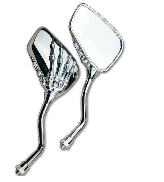 

Мото зеркала 8/10 мм хромированные "Рука скелета"