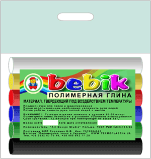 

Полімерна глина 6 кольорів