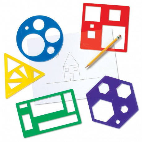 

Набор трафаретов «Основные геометрические фигуры» Learning Resources, Разные цвета