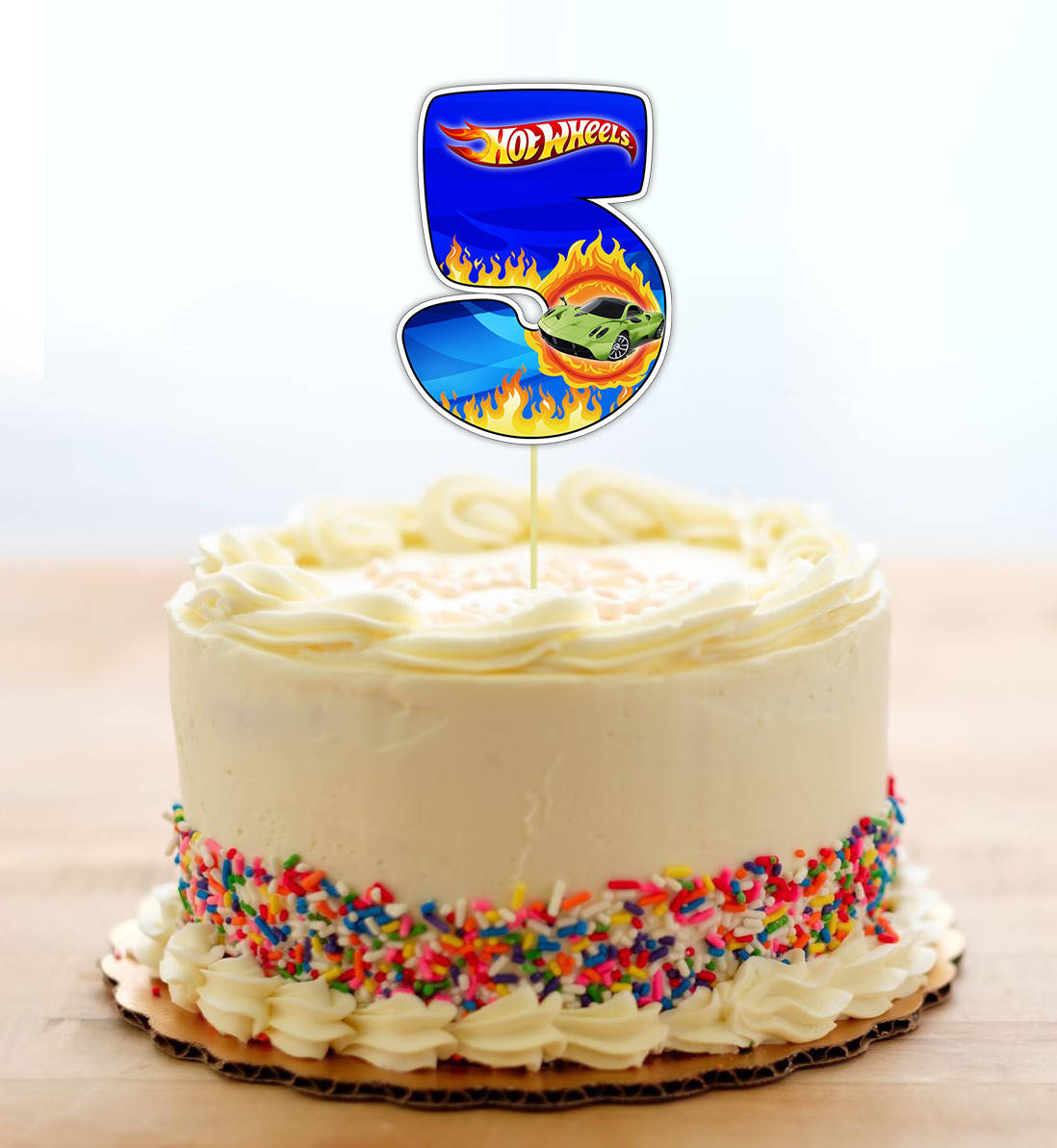 

Топпер-цифра (от 0 до 10см цифра) вырубка "Хот Вилс "синий (1шт)- КАРТОН 5