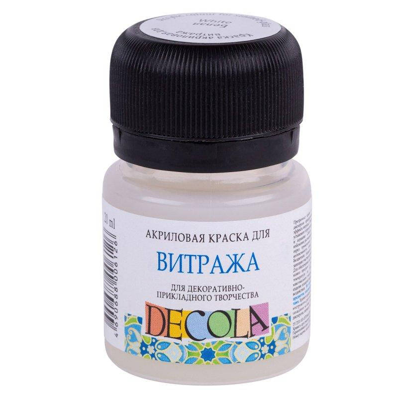 

Фарба вітражна на водній основі, Біла, 20 мл, Decola