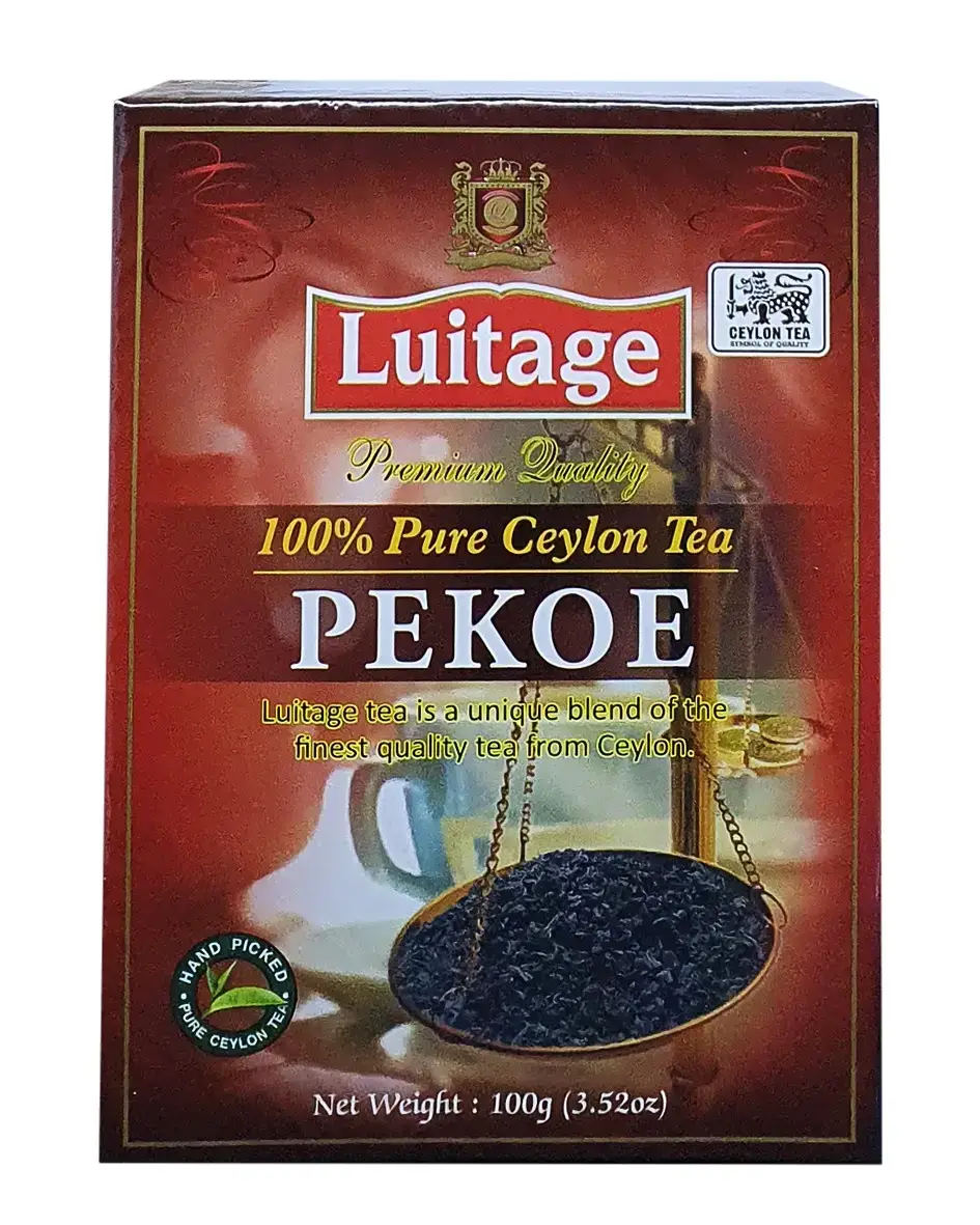 

Премиальный черный цейлонский чай Luitage Pekoe среднелистовой 100 грамм