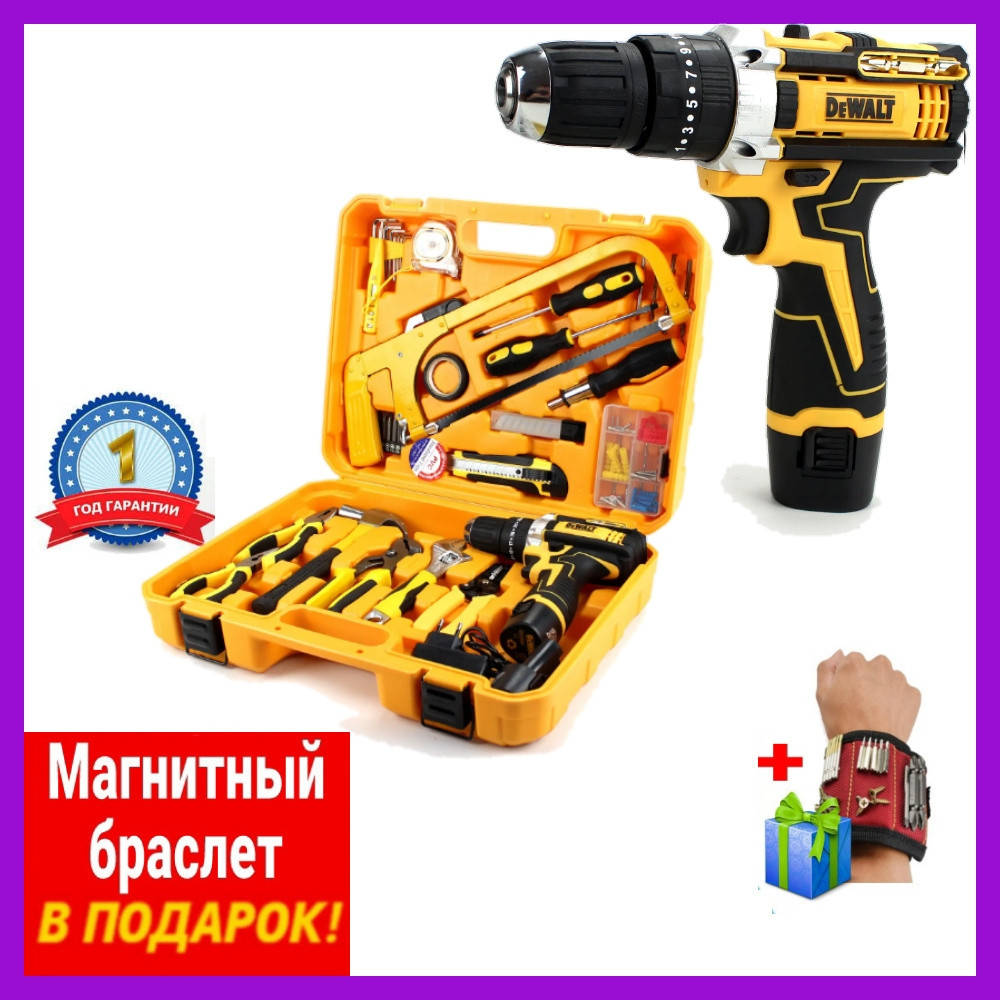 

Ударный шуруповерт DeWALT DCD680 (12V, 2AH) с набором инструментов Аккумуляторный шуруповерт Деволт