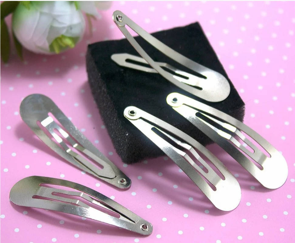 

Заколка-основа "тик-так" 5 см, серебро (2 шт)