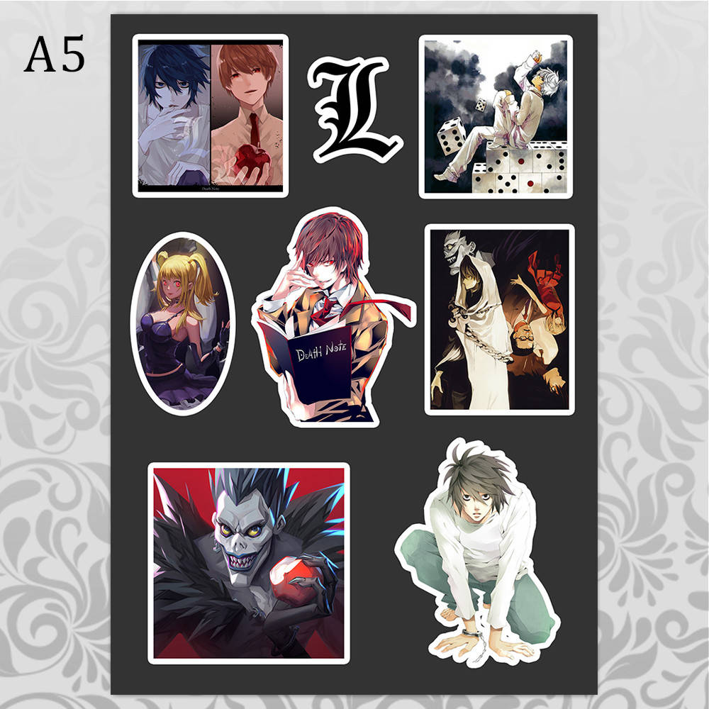

Стикеры Аниме Death note без порезки 03, Разные цвета