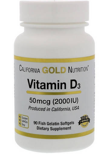 

Витамин D3 50 мкг 2000 МЕ 90 капсул California Gold Nutrition