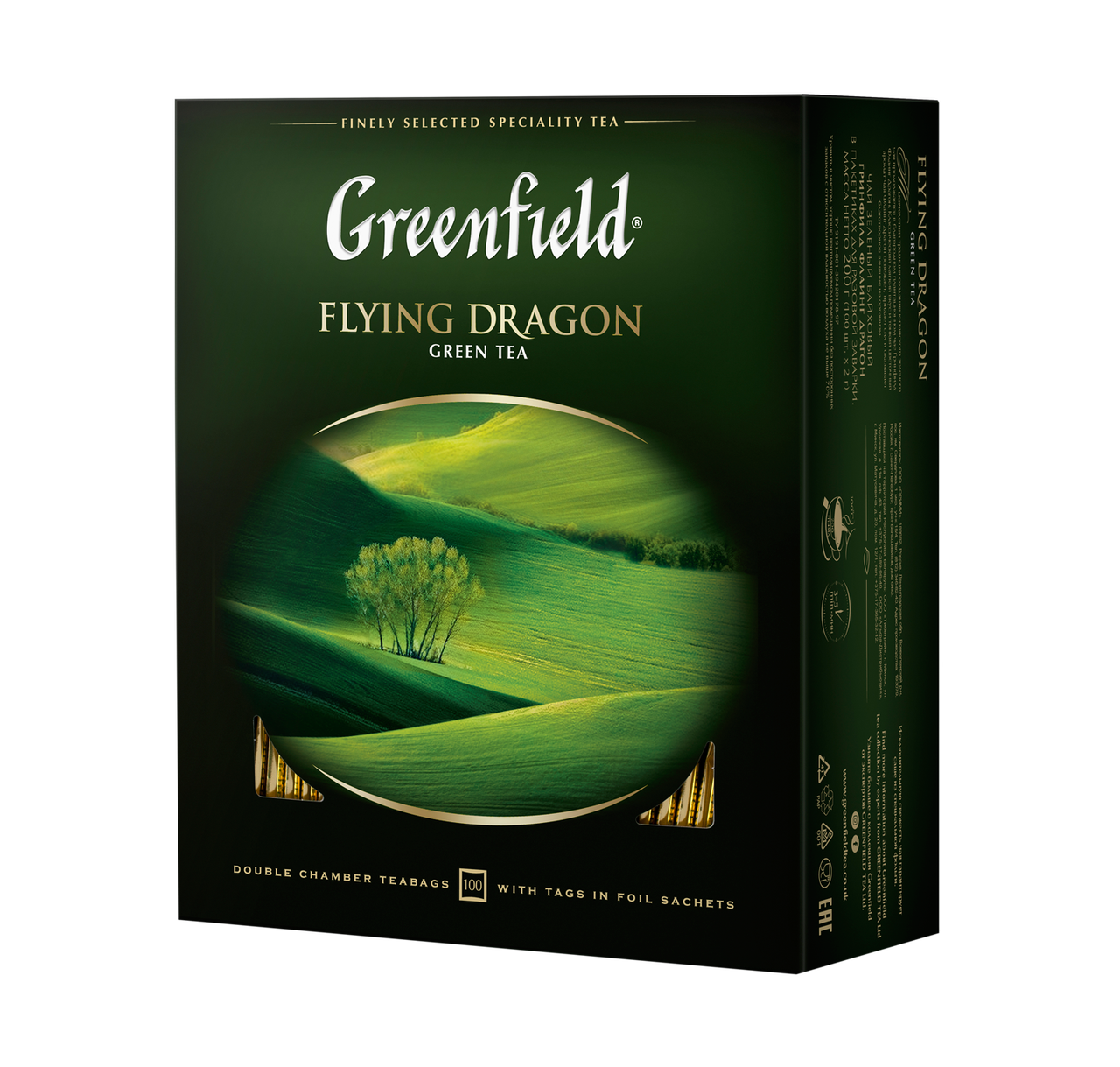 

/Чай зелёный 2г*100 пакет Flying Dragon GREENFIELD