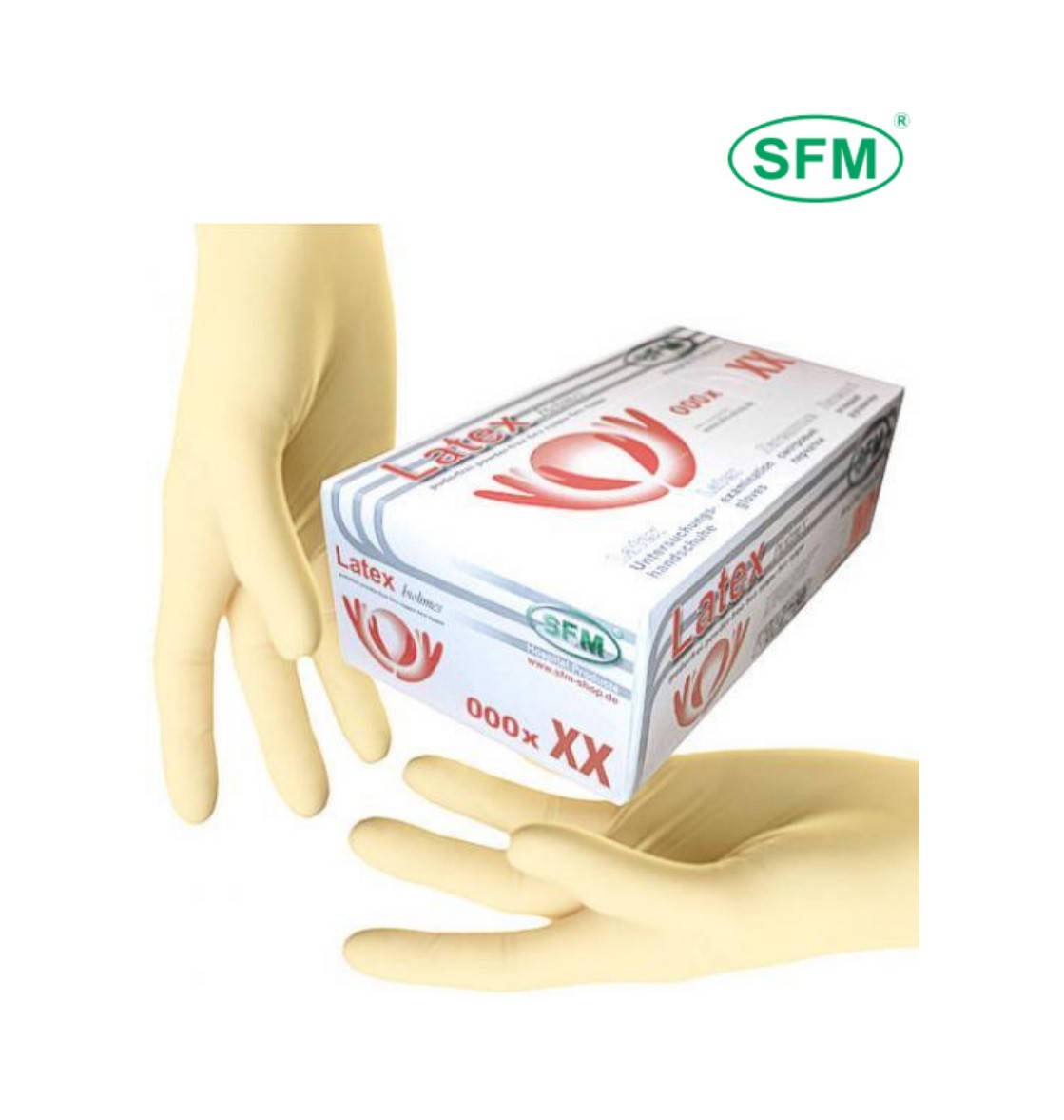 

Рукавички латексні нестерильні неприпудрені ПРЕМІУМ-КЛАС, розмір М, уп/100шт, Бежевый