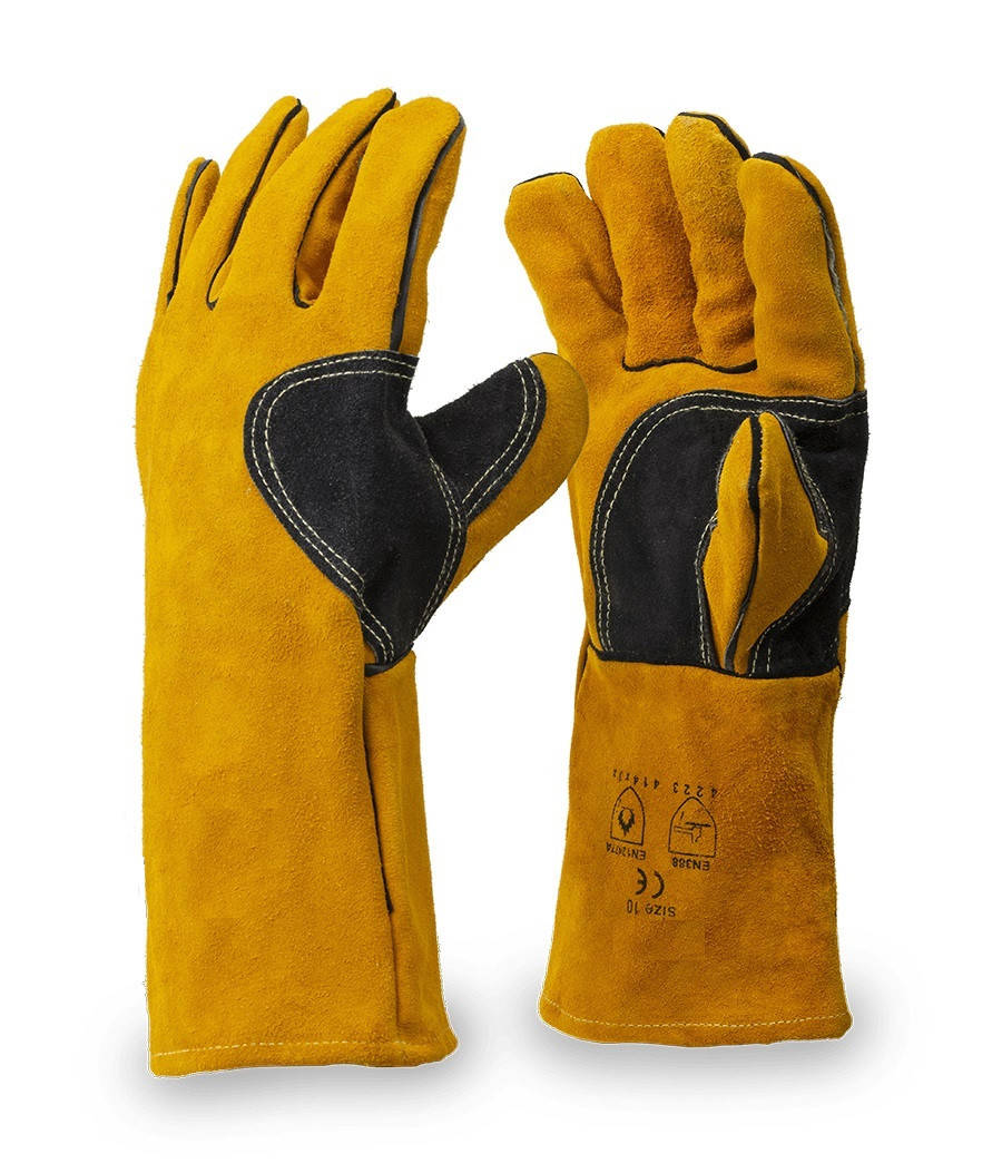 

Защитные перчатки краги Kweld MIG/MAG сшиты кевларовой нитью, с подкладкой Ultra high quality, желто-черные,