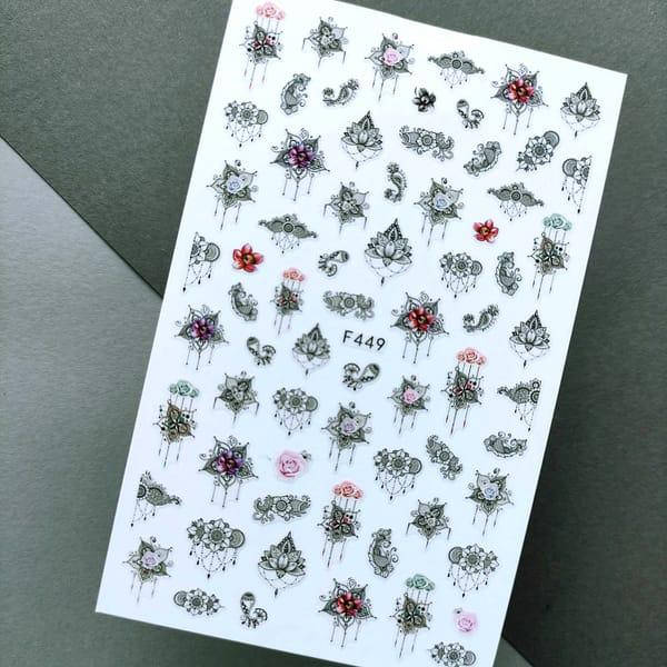 

Наклейки для дизайна ногтей F449