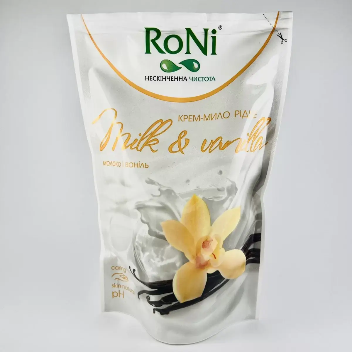 

Крем - мыло жидкое Milk&Vanilla с глицерином ТМ RONI дой пак 450мл (14уп/ящ)