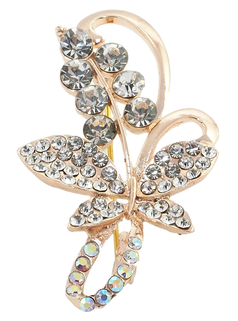 

Брошь "Веточка с белыми стразами"