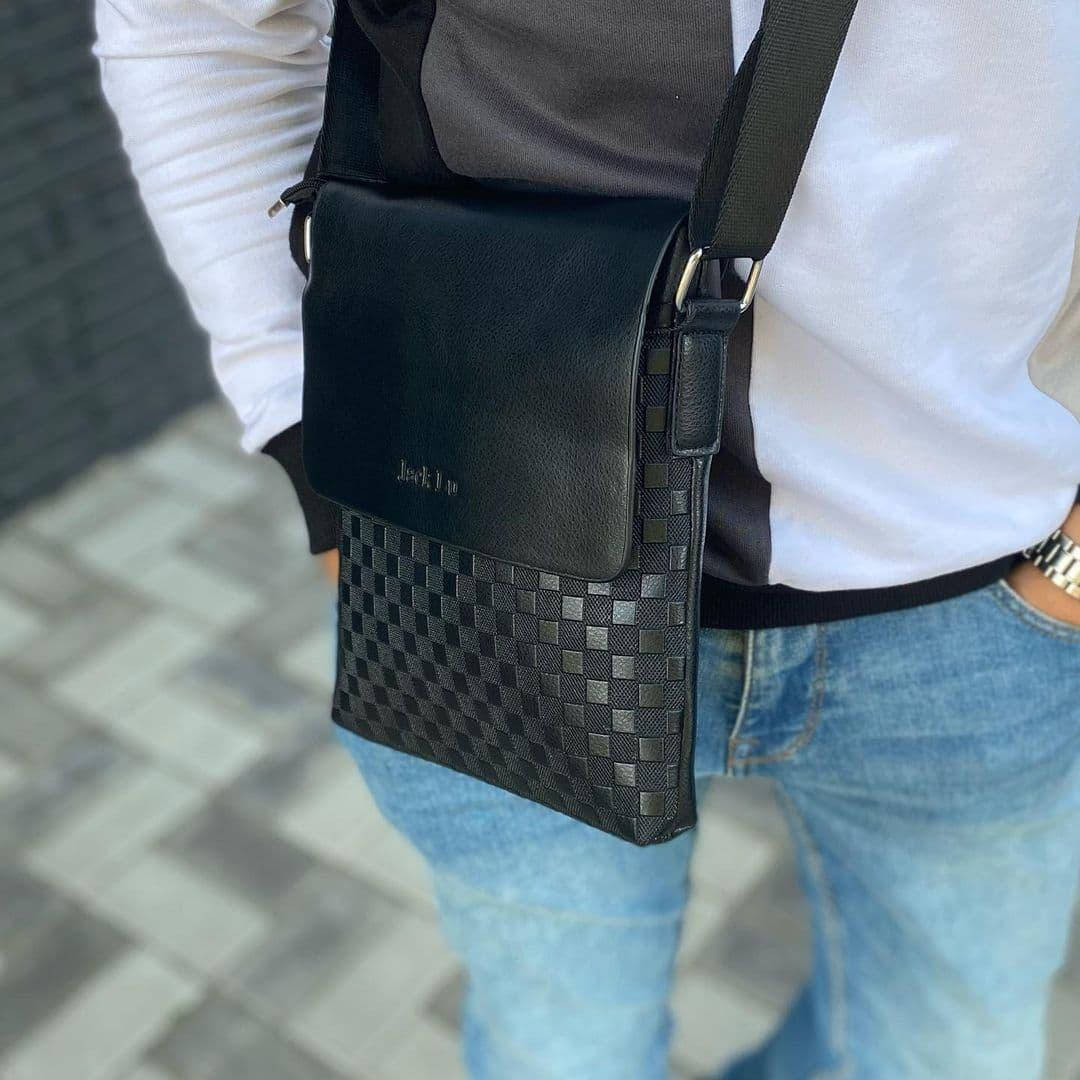 

Мужская сумка-планшетка, барсетка через плечо, мессенджер, Черный